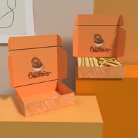 Boîte d'emballage personnalisée en papier flexographique biodégradable de qualité alimentaire pour crêpes, snacks, gaufres, beignets avec insert pour coupelle de sauce