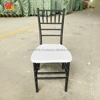 Chaise de banquet empilable en plastique de gros pour événements de mariage, chaise Tiffany noire, chaise Chiavari