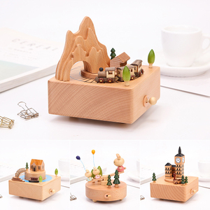 Caja <span class=keywords><strong>de</strong></span> música giratoria <span class=keywords><strong>de</strong></span> madera, carrusel, decoración del hogar, gran oferta - Product Image 3