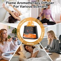 Mini humidificateur d'air 2 en 1, effet flamme, humidificateurs à brume fraîche, 8 couleurs, diffuseur d'huiles essentielles ultrasonique