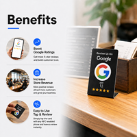Tarjeta NFC de PVC Acrílico Programable con Impresión Personalizada OEM, Ntag215, Redes Sociales, Reseñas de Google, en Francés, para Hotel, Spa, Estudio de Yoga, Bar