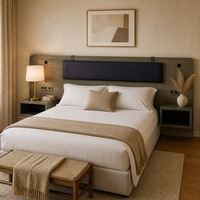 Tête de lit d'hôtel King Size américaine personnalisée Hampton Inn Resort Tête de lit Queen King en bois Ensemble de meubles