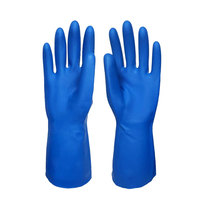 15mil ou 18mil épaisseur flocage doublure résistant aux produits chimiques gants en nitrile bleu pour gants de travail ménager