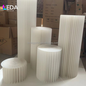 Socle pliable en acrylique moderne LEDA, blanc/couleur personnalisée, décoration de mariage pour les mariages - Product Image 4