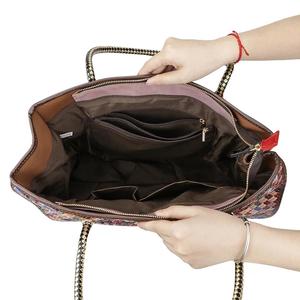 AndoBag Fashion <b>Knitting</b> <b>Tote</b> <b>Bags</b>, Genuine Leather Stitching Shoulder <b>Bag</b>, Top Handle Satchel Purse for Women 1783 - Product Image 5