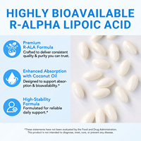 Suplemento de Fibra Dietética Acentiallabs, Cápsulas Blandas de Ácido R-alfa Lipoico con Aceite de Coco para Apoyar el Metabolismo y la Vitalidad Diaria