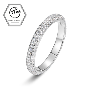 1.0 mm 0.82 CTW Dải băng Moissanite thanh lịch đầy đủ vĩnh cửu với thiết kế Micro Pave dày đặc Bạc 925 có độ sáng cao dành cho cô dâu MR0208 - Product Image 1
