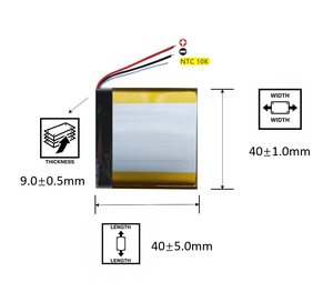 Batteria al litio ai polimeri 904040 1700mAh 3.7V 904040 3 fili 10K NTC batteria di ricambio batteria ricaricabile ad alta capacità - Product Image 2