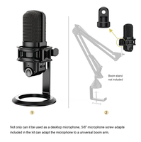 Microphone à condensateur filaire antibruit professionnel Microphone de bureau USB Microphone de jeu de podcast de studio