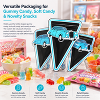 Sacs Mylar personnalisés 3,5g Cali Packs, sacs Mylar découpés sur mesure, sacs d'emballage en plastique anti-odeur, sacs à fermeture éclair holographiques pour fleurs