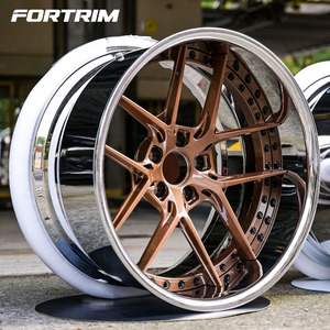 <span class=keywords><strong>Jantes</strong></span> forgées FORTRIM Deep Dish Polish Chrome Gold 2 pièces 5X112 5x114.3 15-24 <span class=keywords><strong>pouces</strong></span> en alliage d'aluminium forgé pour BMW Porsche - Product Image 2