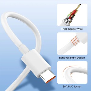 ที่ชาร์จเร็วสุดๆแบบ USB 120W มาตรฐานทองคำปลั๊กติดผนังพร้อมสาย6A ประเภท C สำหรับ Xiaomi Mi 13 14 (us/eu) QC4.0 +