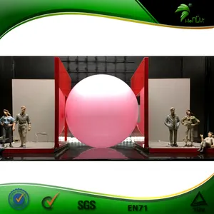 对华永久性显示粉红色的充气氦气气球月米充气 pvc球
