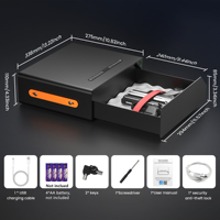 Caja Fuerte Biométrica Pequeña para Casa u Hotel, Acceso Rápido con Huella Dactilar, Contraseña, Llave, Desbloqueo por Aplicación, Caja Fuerte Inteligente para Pistola con Cable de Seguridad