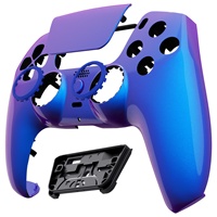 Kits de coque avant bleu violet caméléon brillant redessiné eXtremeRate Luna avec couvercle de pavé tactile pour manette PS5