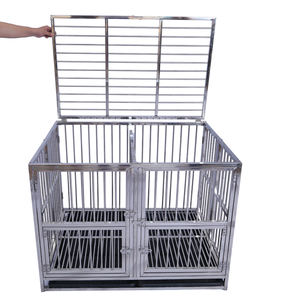 Peti anjing tugas berat kandang logam kuat bentuk rumah kandang anjing peliharaan Playpen dengan 4 roda pengunci - Product Image 5
