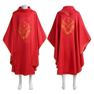 Chasuble Catholic Vestment Red Purple Embroidery <strong>Bishop</strong> Cements Chasubles Church - Product Image 5