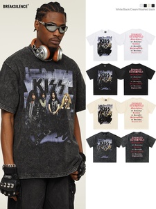 เสื้อยืดคอกลมแขนสั้น280กรัมแนววินเทจสำหรับผู้ชายและผู้หญิงโอเวอร์ไซส์ผ้าคอตตอนแท้ทันสมัยสำหรับฤดูใบไม้ผลิ/ฤดูร้อน - Product Image 2