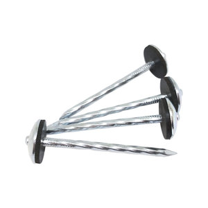 Clavos espiral Para techos CON jebe 1 3/4นิ้วหัวร่ม2นิ้วตะปูหลังคาลูกฟูกชุบสังกะสีพร้อ<span class=keywords><strong>ม</strong></span>เครื่องซักผ้ายาง - Product Image 1