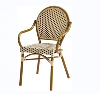 Gros Hôtel Paris chaise À La Main Empilage Français Métal Rotin À Manger Chaises