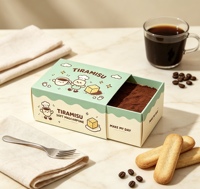 Boîte en carton personnalisée pour tiramisu, emballage en papier kraft de qualité alimentaire pour pâtisserie, dessert, conteneur pour boulangerie