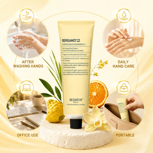 Crème pour les mains OEM 50g, lotion parfumée à la bergamote, hydratation intense, soin nourrissant naturel au beurre de karité, réparation non collante, respectueuse de l'environnement - Product Image 5