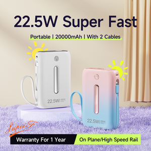 Iphone 15 için hızlı şarj 20000mah güç bankası dahili kablo kademeli renkler taşınabilir şarj güç bankası - Product Image 3