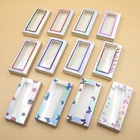 Boîte à cils logo personnalisé, boite en carton avec impression de faux cils, feuille d'or rose, coffret d'emballage en papier, vente en gros, 50 pièces