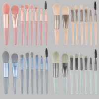 Ensemble de pinceaux de maquillage de voyage portables avec logo personnalisé, professionnel, 8 pièces, poils synthétiques, pinceaux pour le visage pour femmes