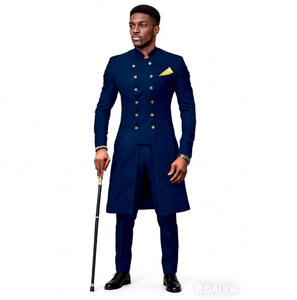 Новинка 2025: Мужской костюм-двойка (слим-фит), деловой, свадебный, в африканском стиле, на заказ, модный, с отложным воротником, пиджак и брюки - Product Image 2