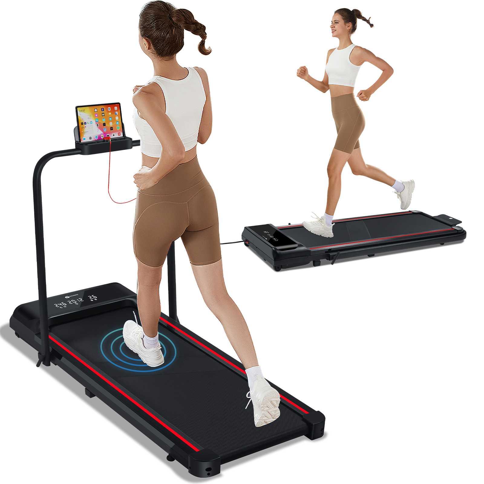 Tapis de course mécanique, tapis de course de fitness, tapis de course pliable muet, machine de marche de fitness, exercice de remise en forme