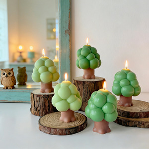 Velas Aromáticas Novedosas al por Mayor con Forma de Árbol de Burbujas, Mini Árbol Verde de Cera de Soja, Regalos de Navidad, Velas Personalizadas con Aromas - Product Image 5