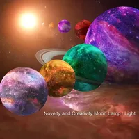 Lámpara LED con Forma de Luna Flotante, 16 Colores, Impresión 3D, con Control Remoto y Conexión USB, Precio de Fábrica