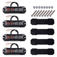 Nouvelle Lampe Stroboscopique LED d'Urgence Rouge Bleue Ultra Mince à Montage en Surface, Étanche IP65, Balise d'Avertissement Clignotante, Mini Lumière de Grille pour