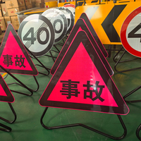 Señal de Advertencia Reflectante Personalizada para Obras Viales, Soporte Plegable de Trípode de Aluminio, Señal de Trabajo para Hombres, Control de Tráfico en Obras de Construcción