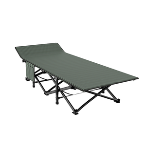 <span class=keywords><strong>Lit</strong></span> de camp pliant en métal robuste <span class=keywords><strong>lit</strong></span> de couchage extérieur de construction solide pour la plage randonnée voyage large conception respirante Style moderne - Product Image 1