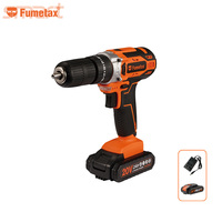 FUMETAX Perceuse à percussion sans fil intelligente 20V, batterie Li-ion 2Ah, 2 vitesses, couple de 30 Nm, mandrin, chargeur 127V pour béton, bois, métal
