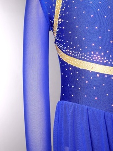 Robe de danse <span class=keywords><strong>pour</strong></span> filles de 6 à 16 ans, tenue de patinage artistique avec culotte intégrée, cours de danse, costumes de danse latine, compétition - Product Image 4