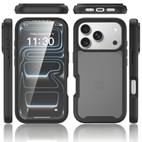 Coque de téléphone en silicone magnétique sans fil 2-en-1 à protection intégrale, design anti-chute contrasté pour les séries 16/17 Pro Max/18