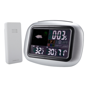 Estación Meteorológica Inalámbrica para interiores/exteriores, reloj despertador, mesa de escritorio electrónica, termómetro, higrómetro, calendario <span class=keywords><strong>Digital</strong></span> para bodas - Product Image 1