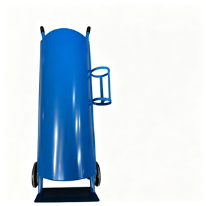 1. Chariot à gaz industriel à roues pour bouteille de gaz unique, construction robuste en acier avec verrou de sécurité pour usine - Product Image 5