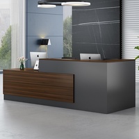 Comptoir de réception moderne en surface solide brillante Wiselink pour bureau, salon, école, hôpital, hôtel, supermarché, centre commercial
