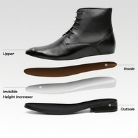 Bottes en cuir véritable pour hommes, imperméables, rehaussantes de 7 cm, vente en gros d'usine, haute qualité, personnalisables