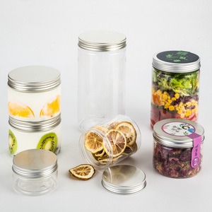 200ml <strong>Aluminum</strong> Cover Plastic Transparent Storage tank Grain sealed Food Storage <strong>Jar</strong> with <strong>Lid</strong>