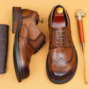 Chaussures derby pour hommes de haute qualité - chaussures décontractées luxueuses avec dessus et semelle intérieure en cuir doux et confortable - Product Image 3