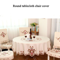 Nappe de Table Rectangulaire Européenne de Luxe Broderie Fleurs de Pivoine Creusée à la Main, Décoration de Maison Anti-Poussière