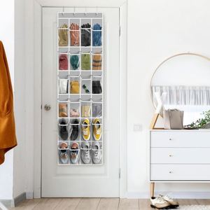 24 <b>Pockets</b> Over the Door Hanging Shoe Organizer Breathable Mesh Closet Storage Holder Space Saving Rack Holds up to 40 Lbs - Product Image 6