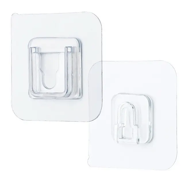 Colgador adhesivo transparente fuerte para cocina y baño, soporte de almacenamiento de pared con ventosa, ganchos de pared, venta al por mayor