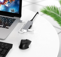 Hub USB 3.0 Type C à 3 ports avec adaptateur Gigabit Ethernet RJ45 1000 Mbps, en ABS+Aluminium, certifié FCC, en stock, avec boîte cadeau – Meilleures ventes