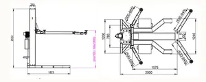 2.5T QJY2.5-G single post Elevador hidráulico carro grua auto elevador veículo levantador com certificação CE